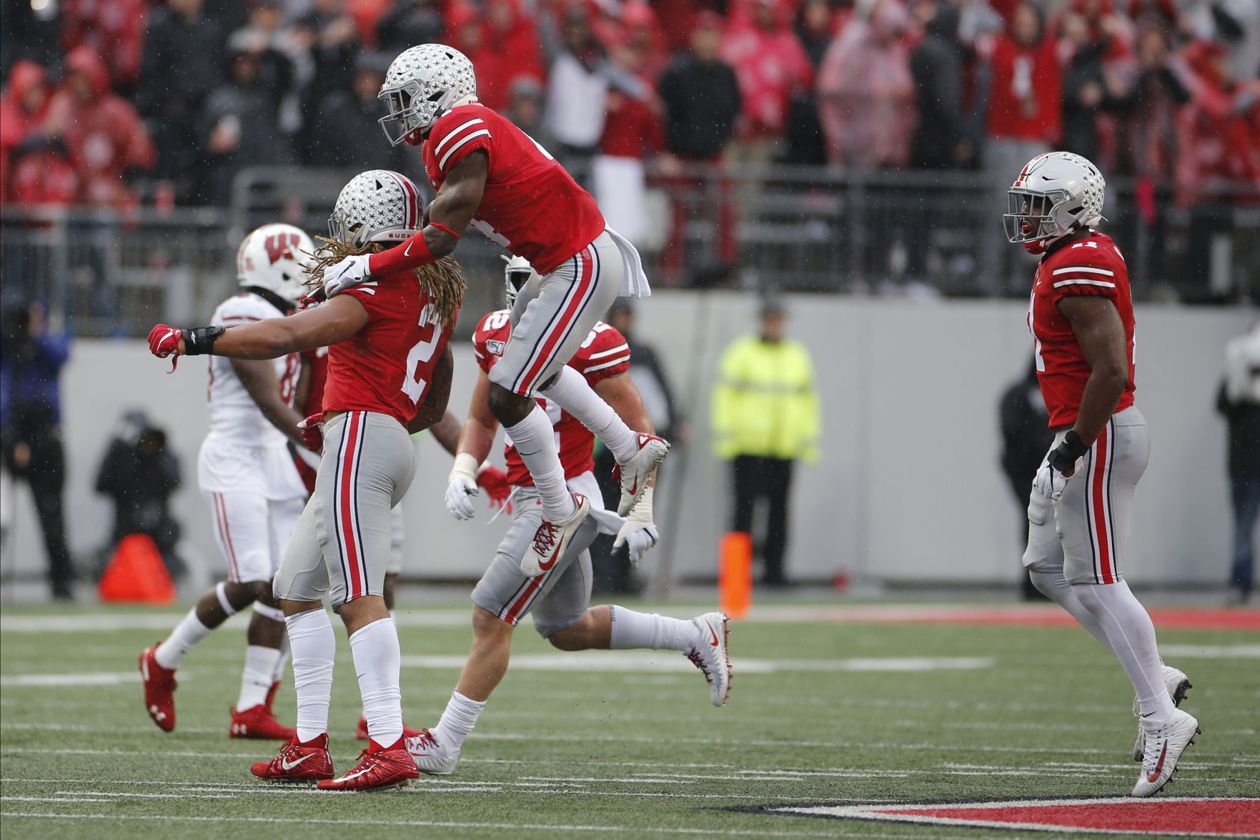 Chase Young, Jordan Fuller celebrate, AP photo